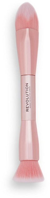 Pędzel Makeup Revolution Create Your Look Seamless Finish Foundation Dual Brush dwustronny do precyzyjnego rozprowadzania podkładu (5057566552233) - obraz 1