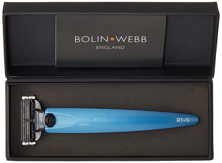 Бритва Bolin Webb R1-S Ferrara Mach3 Razor Blue в подарунковій коробці 1 станок 1 картридж - зображення 6