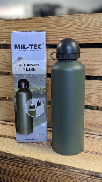 Фляга - пляшка тактична Mil-Tec Алюмінієва 750мл Олива FLASCHE ALU OLIV 750ML (14535020-750) - изображение 1