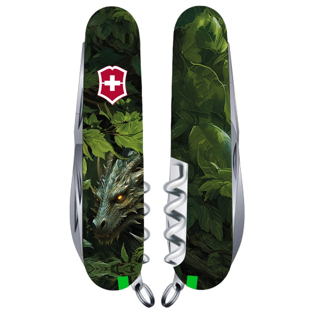 Складной нож Victorinox HUNTSMAN ZODIAC Зеленый деревянный дракон 1.3713.3.Z3240p - изображение 1