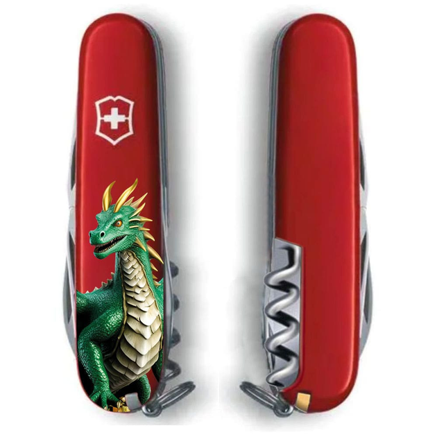 Складной нож Victorinox SPARTAN ZODIAC Зеленый дракон 1.3603.Z3340u - изображение 1