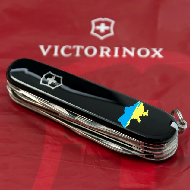 Складной нож Victorinox HUNTSMAN UKRAINE Карта Украины сине-желт. 1.3713.3_T1166u - изображение 2