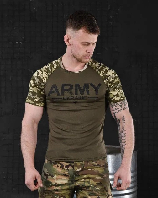 Тактическая потоотводящая мужская футболка Army XL олива+пиксель (85606) - изображение 1