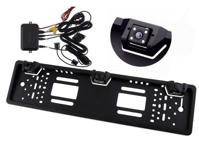 Автокамера рамка для номера CAR CAM 5429 0.2~1.8 м с парктроником black - изображение 4