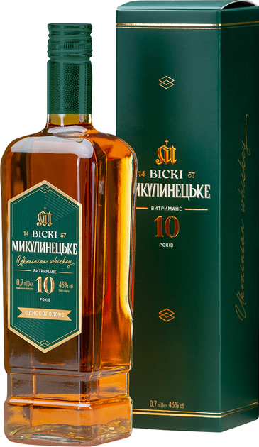 Віскі Микулинецьке 10 років витримки 0.7 л 43% у подарунковій упаковці ...