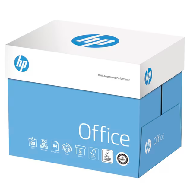 Ящик бумаги офисной HP Office A4 80 г/м2 класс В 500 листов х 5 пачек ...