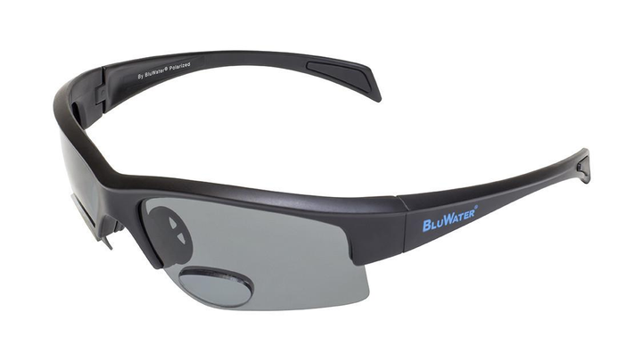 Окуляри біфокальні поляризаційні BluWater Bifocal-2 (+3.0) Polarized (gray) (чорна біфокальна лінза з діоптріями) - зображення 1