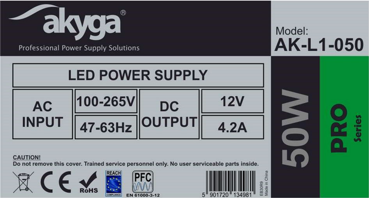 Блок живлення AKYGA AK-L1-050 50W (5901720134981) - зображення 3