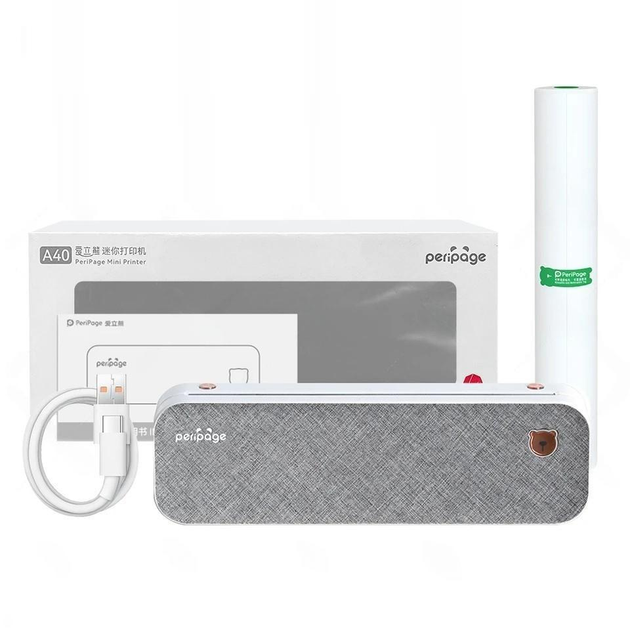 Портативний бездротовий А4 термо принтер PeriPage A40, Bluetooth, 2600mAh батарея (підходить для тату та документів) - зображення 2