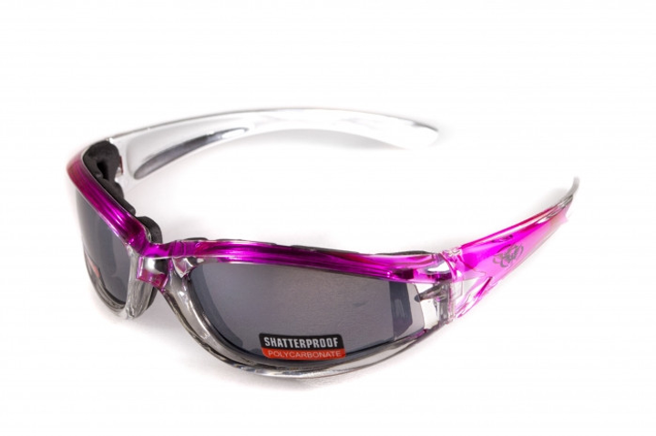 Очки защитные с уплотнителем Global Vision FlashPoint Pink-Silver (silver mirror) зеркальные серые - изображение 1