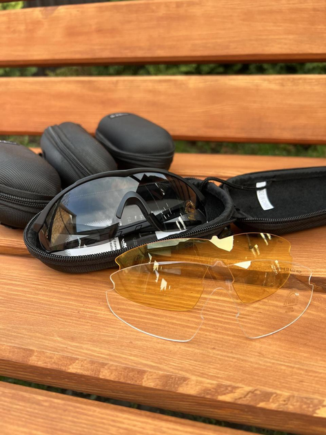 Тактические очки 5.11 Aileron Shield с сменными линзами черные (G-1) - изображение 1