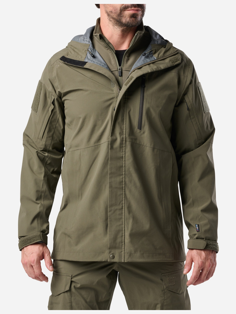 Куртка штормовая мужская 5.11 Tactical Force Rain Shell Jacket 48362-186 3XL Зеленая (888579491364) - изображение 1