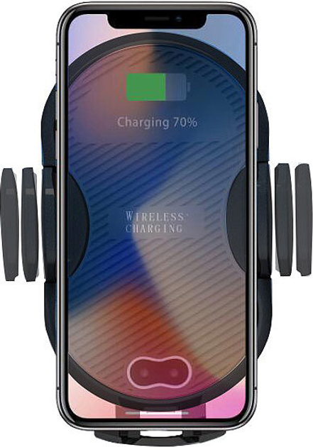 Uchwyt samochodowy TECHly QI Auto z ładowaniem bezprzewodowym Czarny (I-SMART-WRL3) - obraz 4