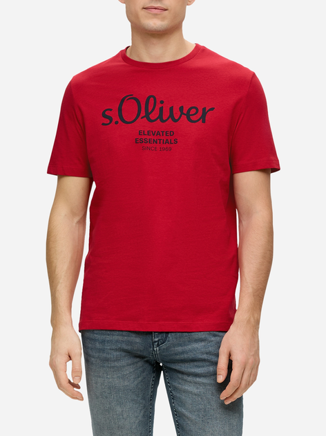 Koszulka męska bawełniana s.Oliver 10.3.11.12.130.2139909-31D1 XL Czerwona (4099974203827) - obraz 1
