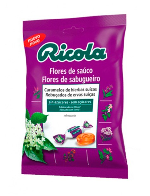 Cukierki ziołowe Ricola Sugar-Free Caramels Flowers Sauco Bag 70 g (7610700002209) - obraz 1