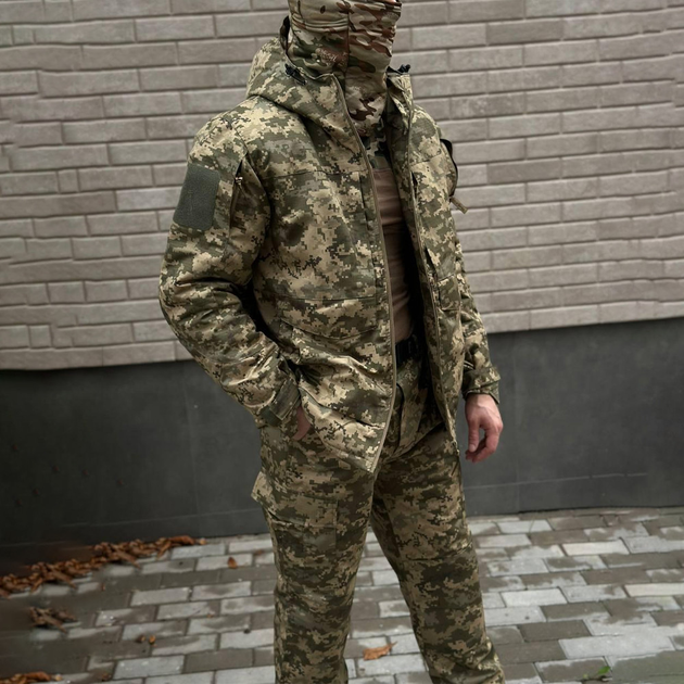Костюм мужской на Синтепоне Куртка + Брюки / Утепленная форма с плащевой подкладкой размер XL - изображение 2
