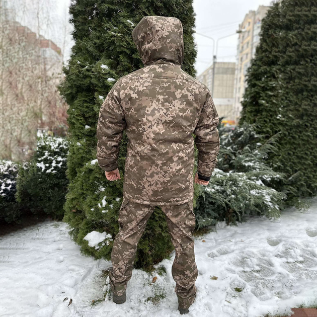 Мужской зимний костюм куртка + брюки Soft Shell с подкладкой Omni-Heat пиксель размер 3XL - изображение 2