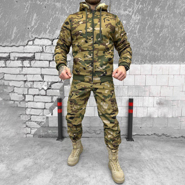Мужской зимний костюм "Splinter" softshell на мехе / Теплая Куртка + Брюки мультикам размер M - изображение 1
