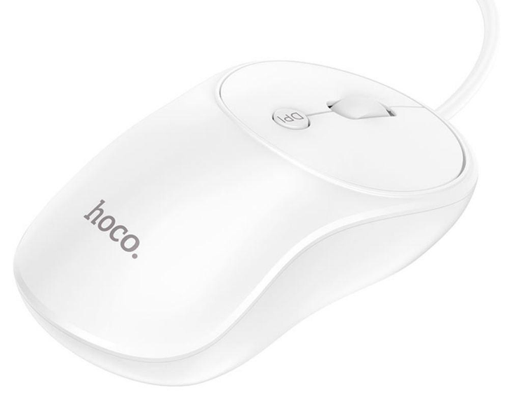 Проводная компьютерная мышь USB Plug & Play Hoco GMI3 белая - изображение 7