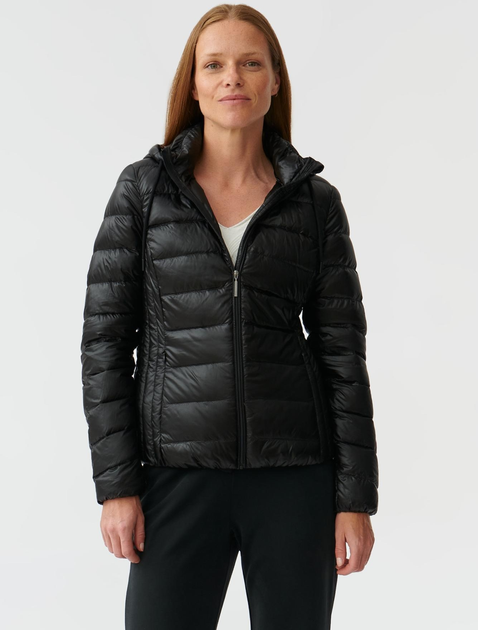 Куртка демісезонна коротка з капюшоном жіноча Tatuum Markana T2316.011 40 Чорна (5900142262401) - зображення 1