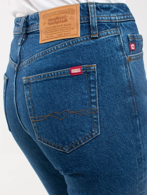 Jeansy slim fit damskie Big Star Authentic Girl-500 27-30 Ciemnoniebieskie (5900714669454) - obraz 4