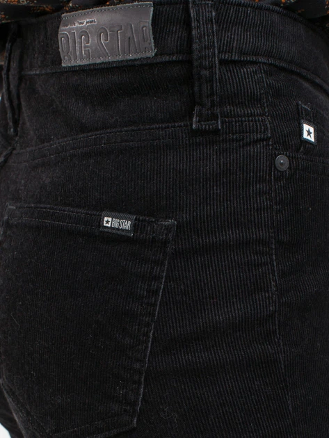 Jeansy slim fit damskie Big Star Katrina High Waist Cord-906 33-32 Czarne (5900714678371) - obraz 6