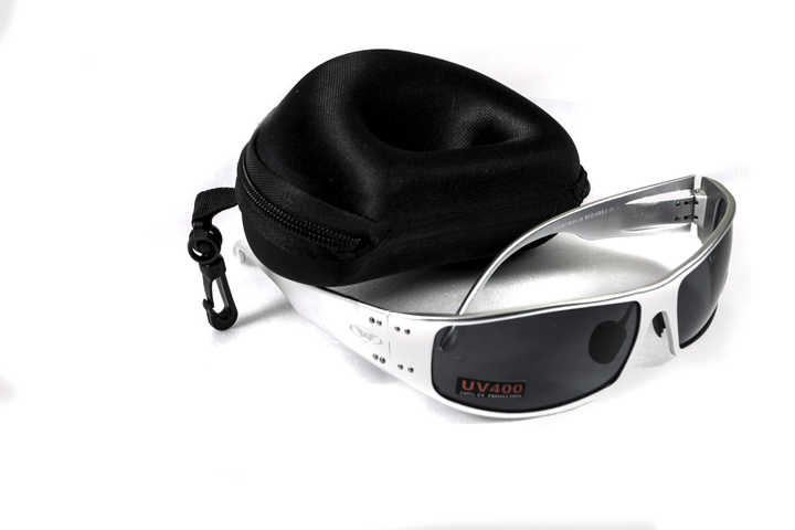 Очки защитные открытые Global Vision Bad-Ass-2 Silver (gray), серые серебристой металлической оправе - изображение 2