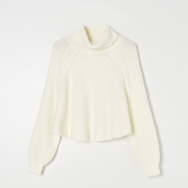 Sweter z golfem damski oversize Sinsay 9352E-01X L Biały (5904116184904) - obraz 1