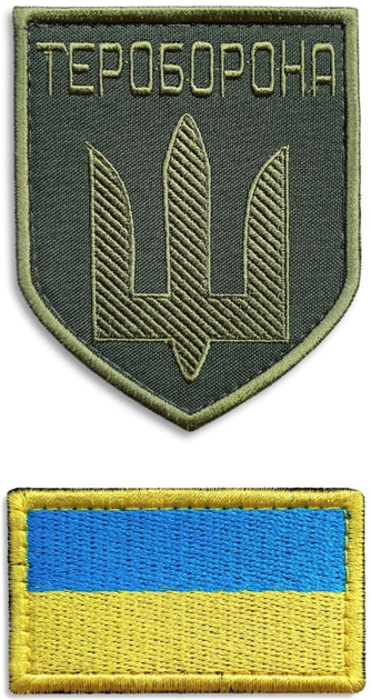 Набір шевронів на липучці IDEIA Тероборона та Прапор України 2 шт. (2200004271439_1) - зображення 1