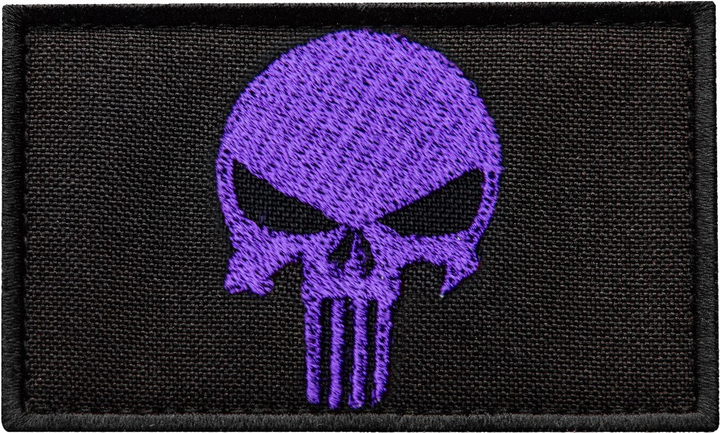 Набор шевронов с липучкой IDEIA Punisher Череп Каратель вышитый патч 5х8 см 2 шт Фиолетовый (4820182654138) - изображение 2