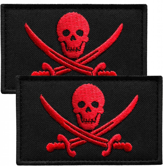 Набір шевронів з липучкою IDEIA Пірат Jolly Roger 5х8 см 2 шт (4820182650185) - зображення 1