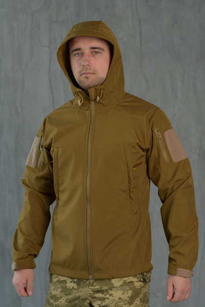 Куртка Softshell мужская KOYOT с Флисовой подкладкой цвет койот / Демисезонная водонепроницаемая 3XL - изображение 1