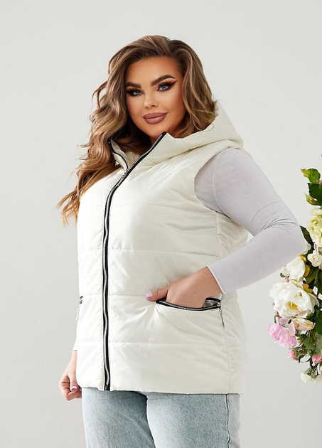 Женский жилет-безрукавка на синтепоне с капюшоном 5012383 2XL-3XL (56 ...
