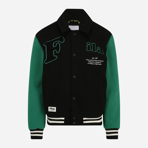 Бомбер чоловічий Fila FAM0558 83297 XS Чорний/Зелений (4064556498458) - зображення 5