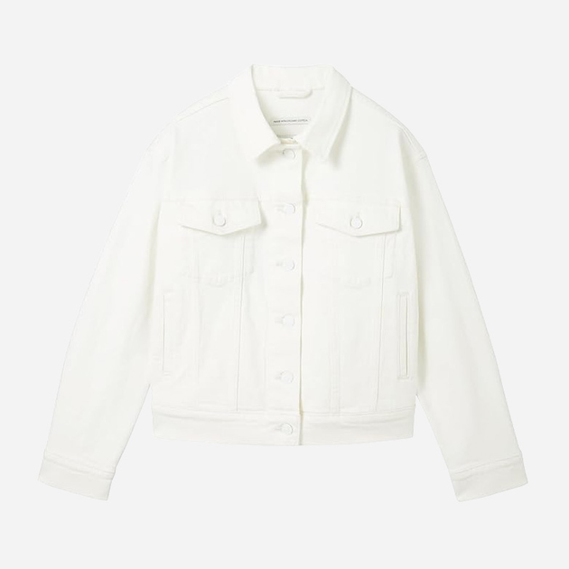 Підліткова джинсовая куртка для дівчинки Tom Tailor 1041276 152см Біла (4067672044561) - зображення 1