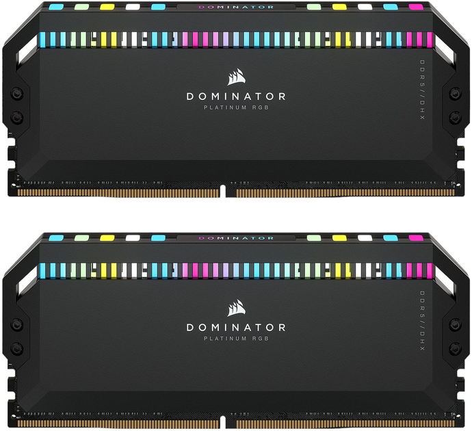 Оперативна пам'ять Corsair DIMM DDR5-6200 32768MB PC5-49600 (Kit of 2x16384MB) Dominator Platinum RGB Black (CMT32GX5M2X6200C36) - зображення 1