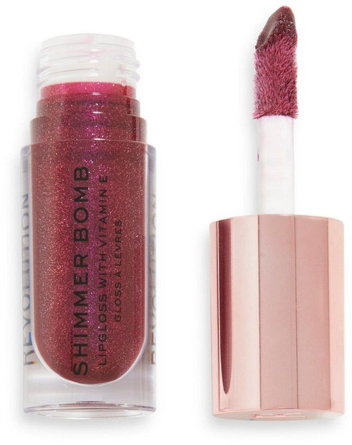 Błyszczyk do ust Makeup Revolution Shimmer Bomb Lipgloss With Vitamin E połyskujący Gleam Bordowy 4.6 ml (5057566498814) - obraz 1