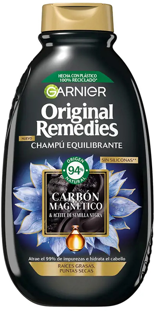 Szampon Garnier Original Remedies Magnetic Charcoal Shampoo 250 ml (3600542512541) - obraz 1