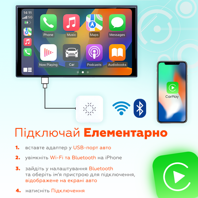 Адаптер CarlinKit Mini для беспроводного Apple CarPlay (CPC200 mini) - изображение 4