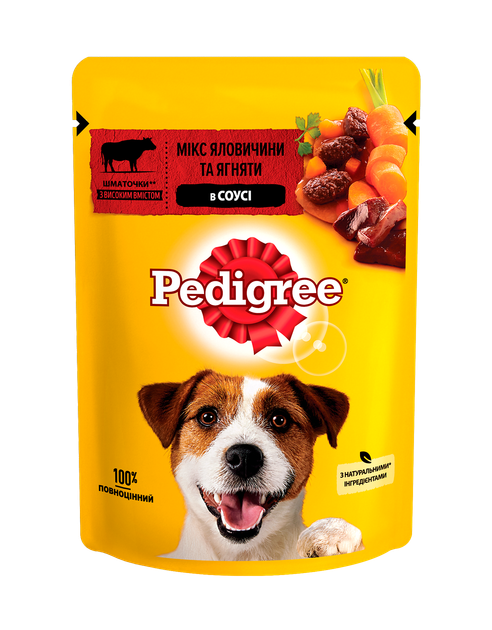 Консервированный корм Pedigree с говядиной и ягненком в соусе 100 г (5900951262531) - Фото 1 Консервированный корм Pedigree с говядиной и ягненком в соусе 100 г (5900951262531) - изображение 1