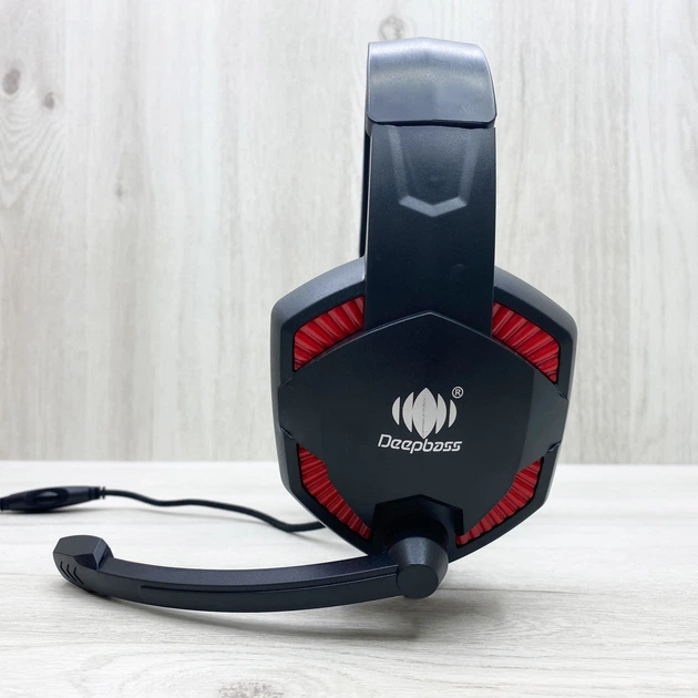 Провідні комп'ютерні навушники DEEPBASS X12 Black_Red - зображення 6
