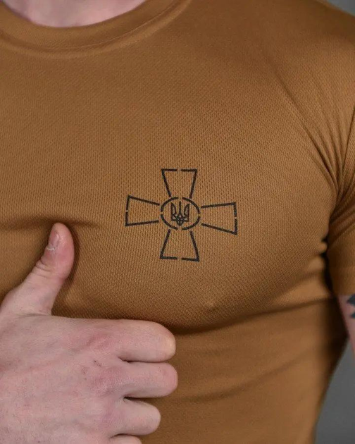 Тактична чоловіча футболка з написом ЗСУ потовідвідний S койот (85687) - зображення 2