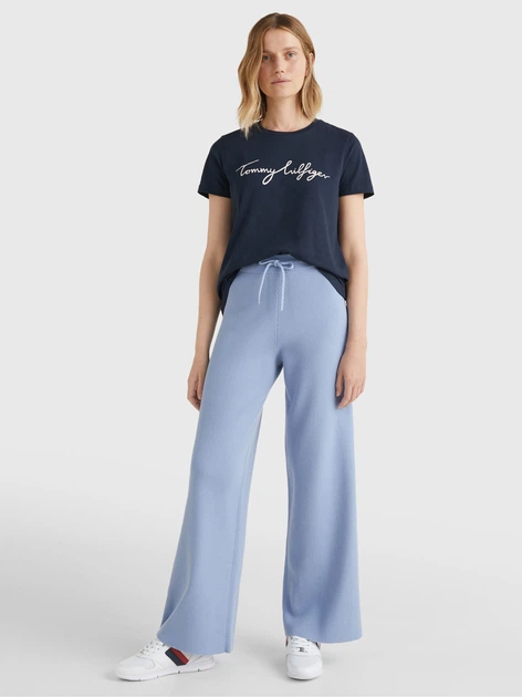 Koszulka damska bawełniana Tommy Hilfiger WW0WW24967-403 XS Granatowa (8719857916410) - obraz 3