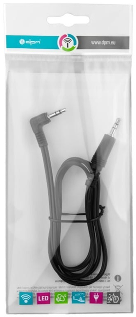 Przewod DPM jack 3.5 mm - jack kątowy 3.5 mm 0.8 m czarny (BMEN80B) - obraz 3