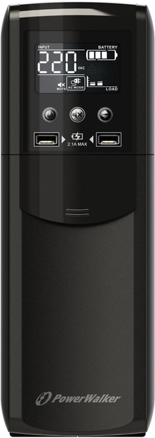 UPS PowerWalker VI 1200 CSW FR 1200VA (720W) Black - obraz 2