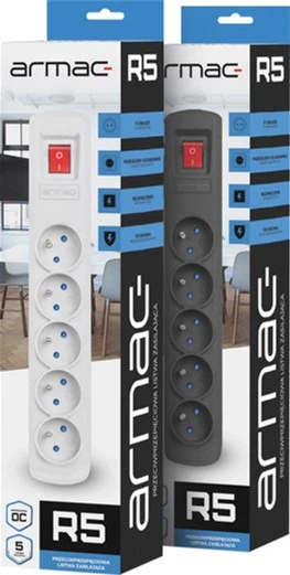 Listwa zasilająca Armac R5 5 gniazd 3 m szary (R5/SZ/30) - obraz 3