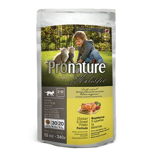 Сухой холистик корм для котят Pronature Holistic Kitten Chicken&Sweet ...