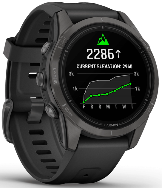 Смарт-часы Garmin Epix Pro Sapphire Edition 42 mm Carbon Grey DLC Titanium with Black Band (010-02802-15) - изображение 2