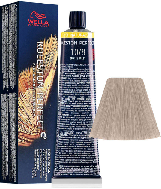 Trwała farba do włosów Wella Koleston Perfect Me + Rich Naturals 10 - 8 Lightest Blonde Pearl 60 ml (8005610653884) - obraz 1