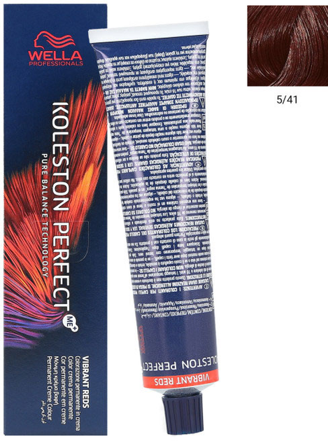 Стійка фарба для волосся Wella Koleston Perfect Me + Vibrant Reds 5 - 41 Light Brown Red Ash 60 мл (8005610658346) - зображення 1